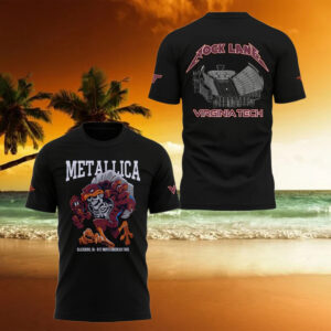 Metallica x Virginia Tech Lane Rocked T Shirt Unique Gifts For Music Lovers
